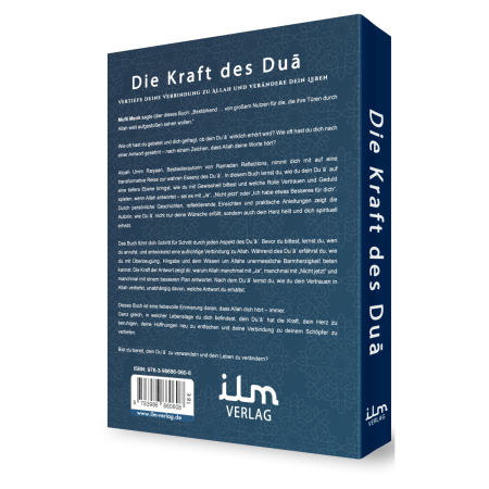 Preview: Rückseite des Buches „Die Kraft des Dua“ mit Inhaltsangaben
